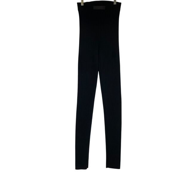 Essentials Fear of God Ribbed Knit Leggings Sz M Black High Rise Travel Outdoor - Picture 4 of 7